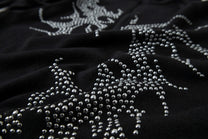 ATSF30 DRAGON PRINT ZIP NECK SWEATSHIRT; Black; design detail
