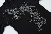 ATSF30 DRAGON PRINT ZIP NECK SWEATSHIRT; Black; design detail