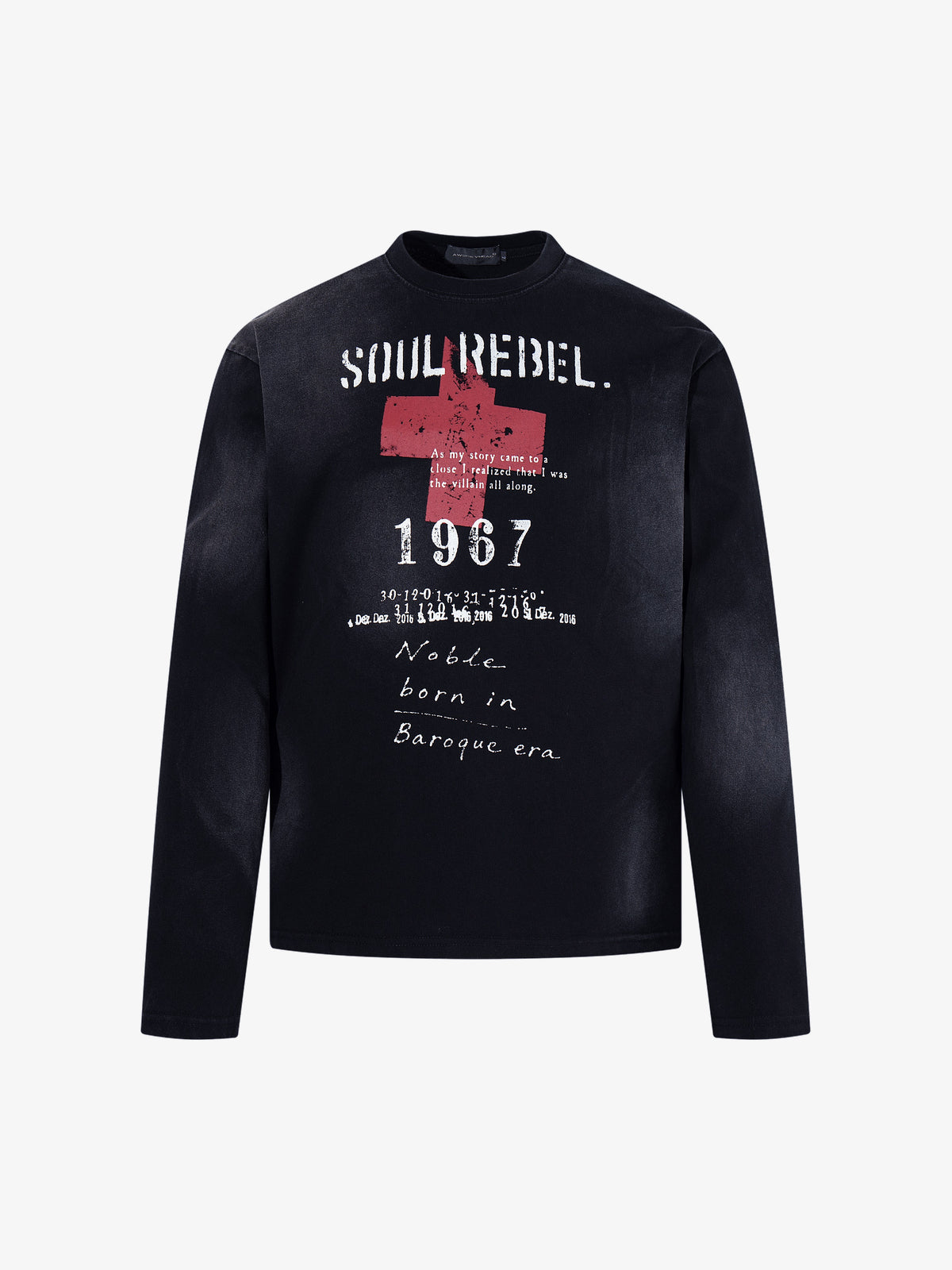 AW SPIKY HEAD 1967 CROSS GRAPHIC SWEATSHIRT; Black; front view