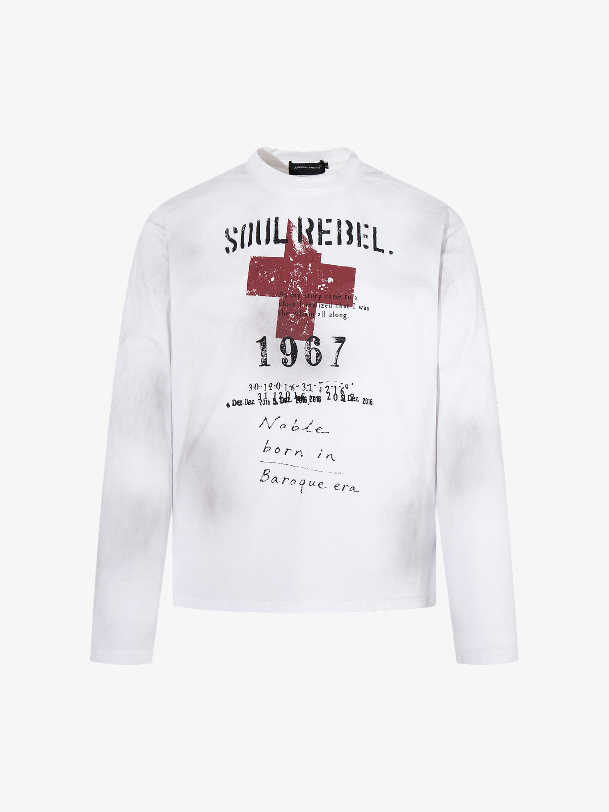 AW SPIKY HEAD 1967 CROSS GRAPHIC SWEATSHIRT; White; front view