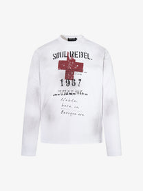 AW SPIKY HEAD 1967 CROSS GRAPHIC SWEATSHIRT; White; front view