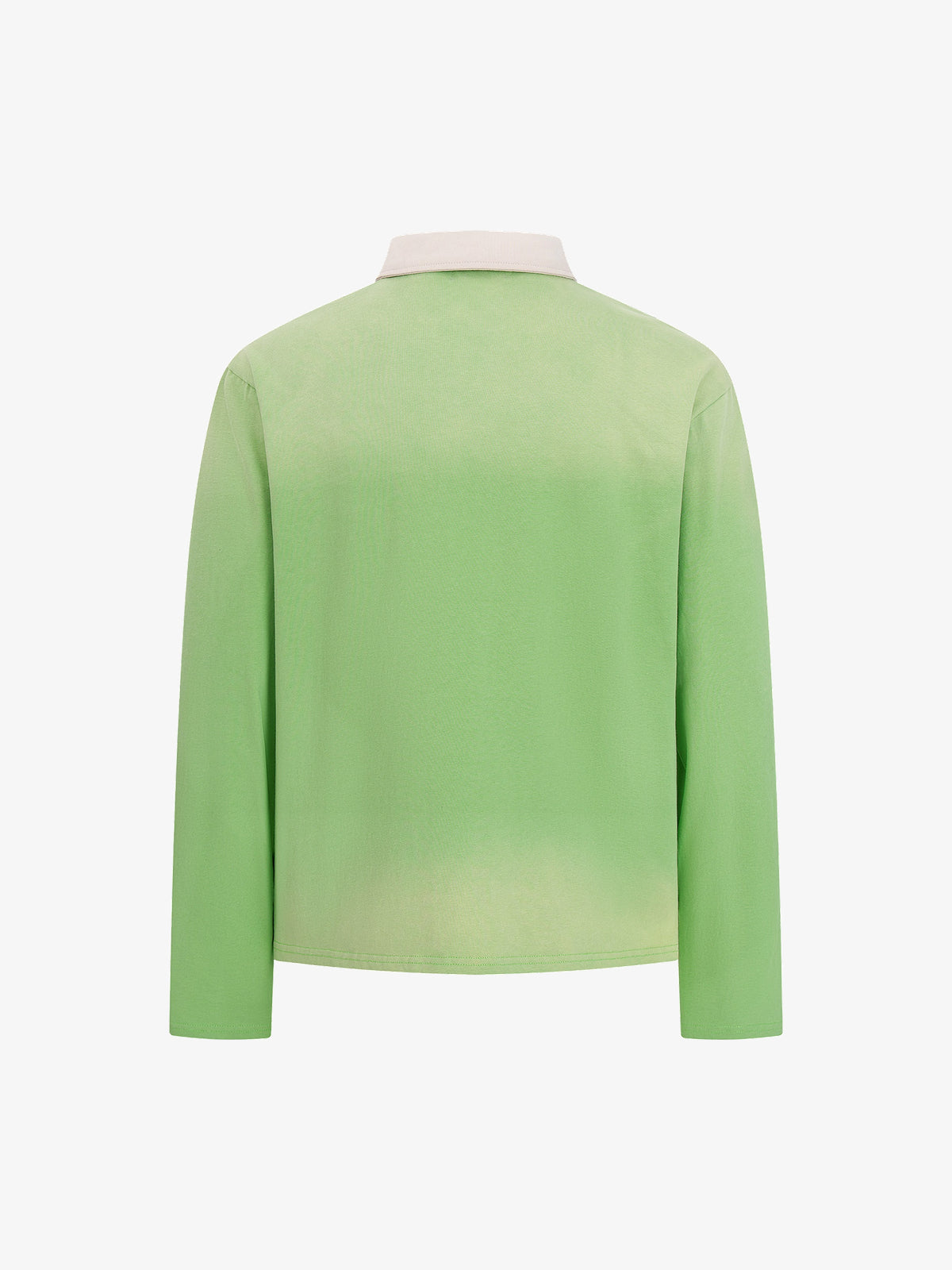 BLACK E78 GRAPHIC POLO COLLAR SWEATSHIRT; Green; back view