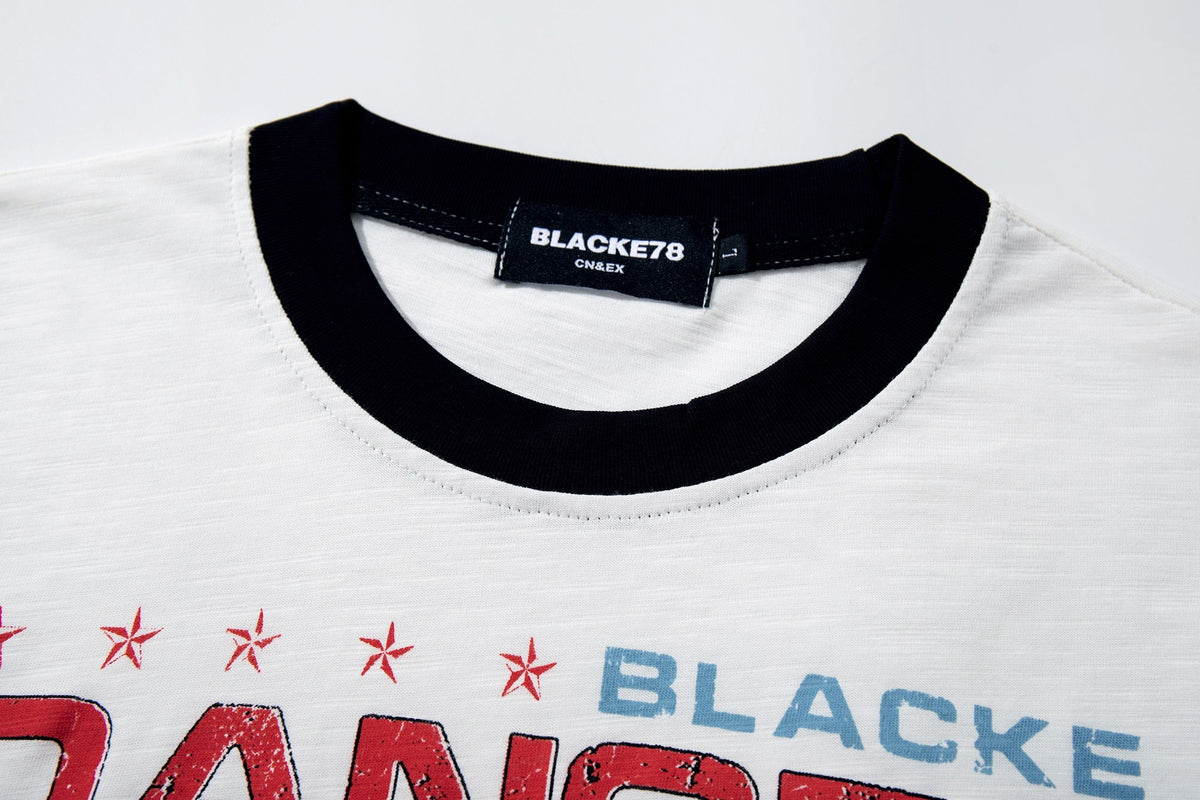 BLACK E78 DANGER COLLAGE SWEATSHIRT; White; garment construction detail