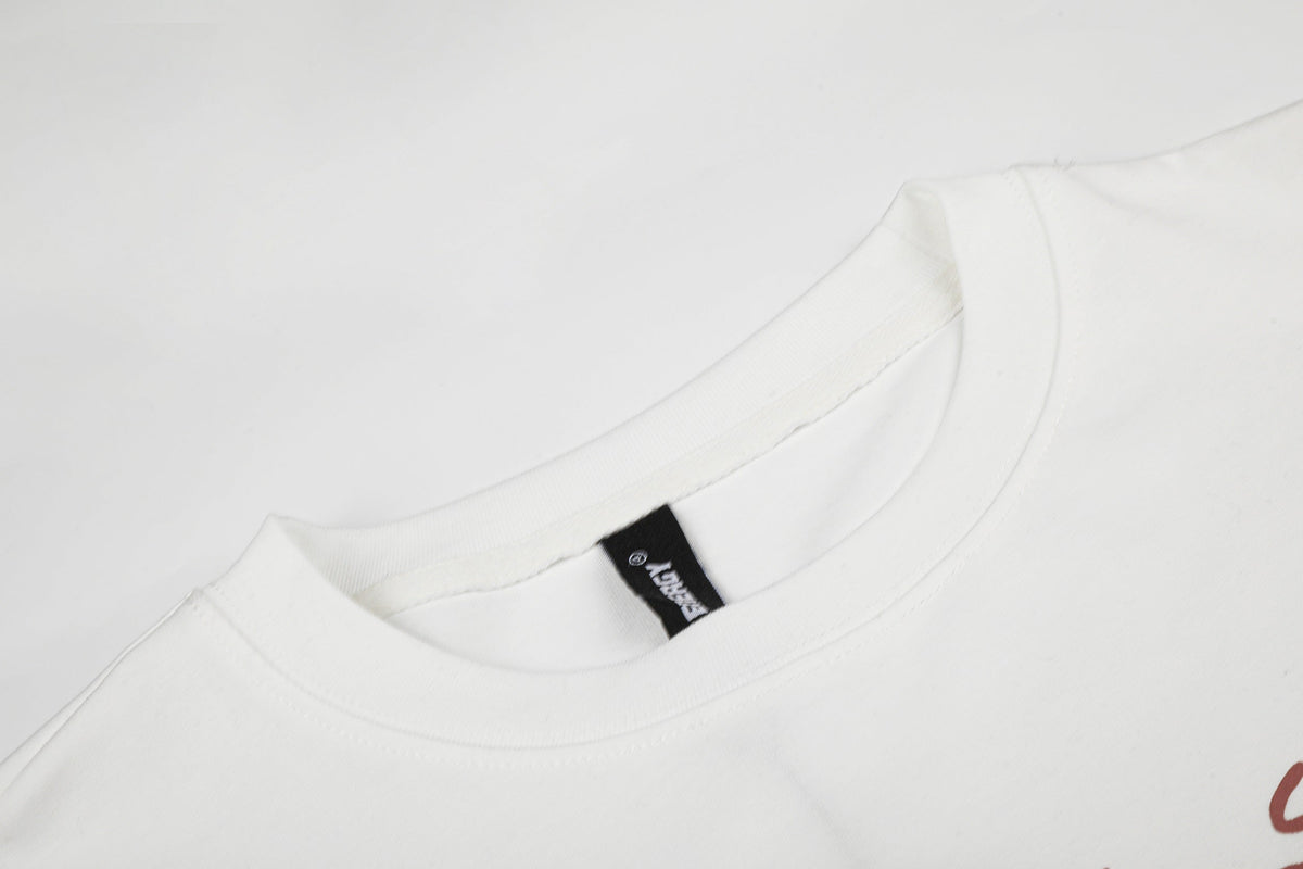 BLACK ENERGY PHOTO PRINT LAYERED SWEATSHIRT; White; garment construction detail
