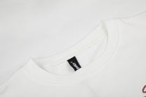 BLACK ENERGY PHOTO PRINT LAYERED SWEATSHIRT; White; garment construction detail