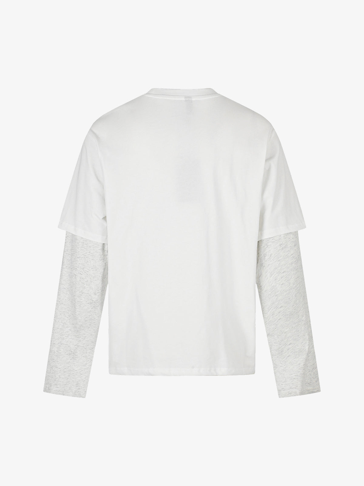 BLACK ENERGY PHOTO PRINT LAYERED SWEATSHIRT; White; back view