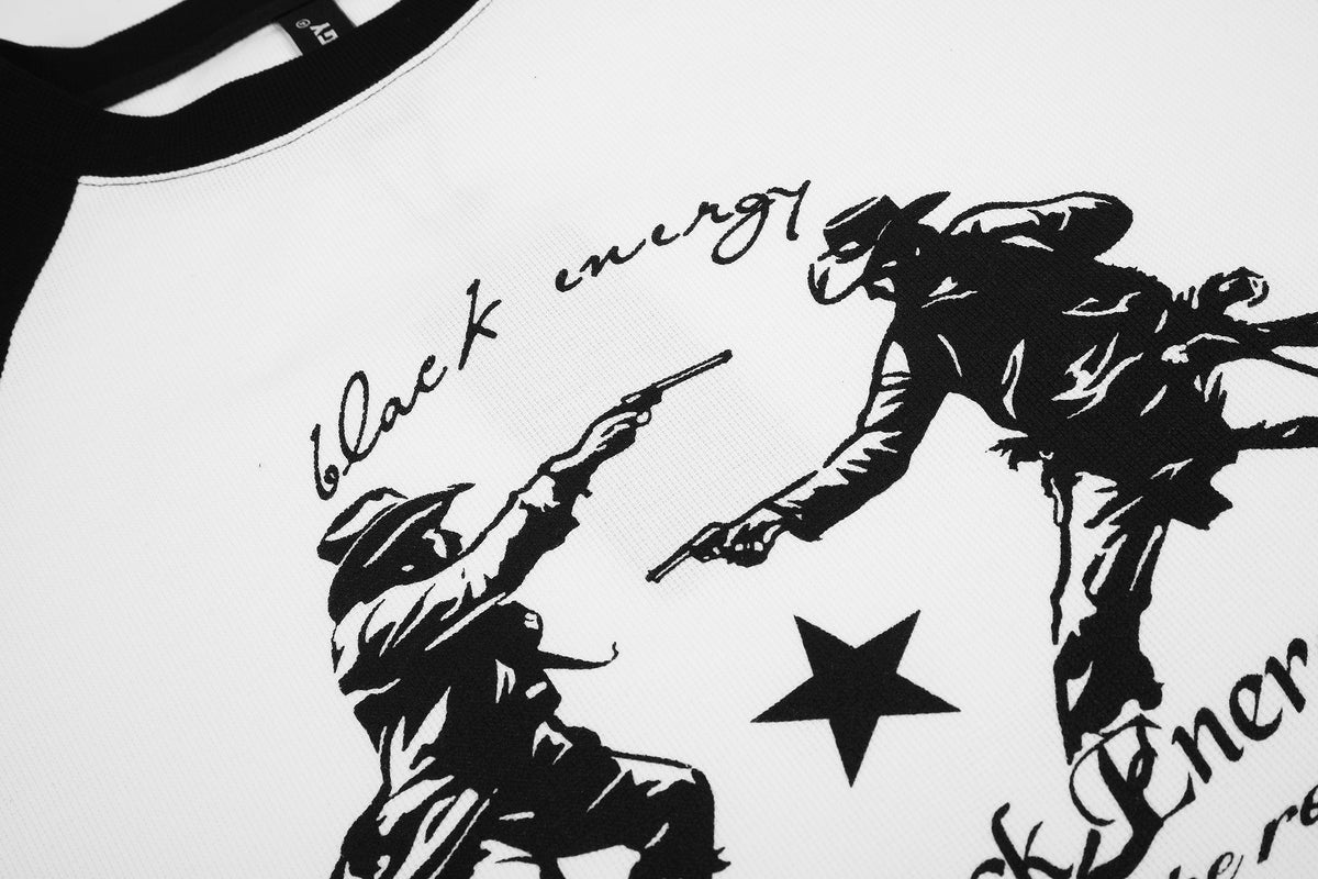 BLACK ENERGY STAR SLEEVE GRAPHIC SWEATSHIRT; White; design detail