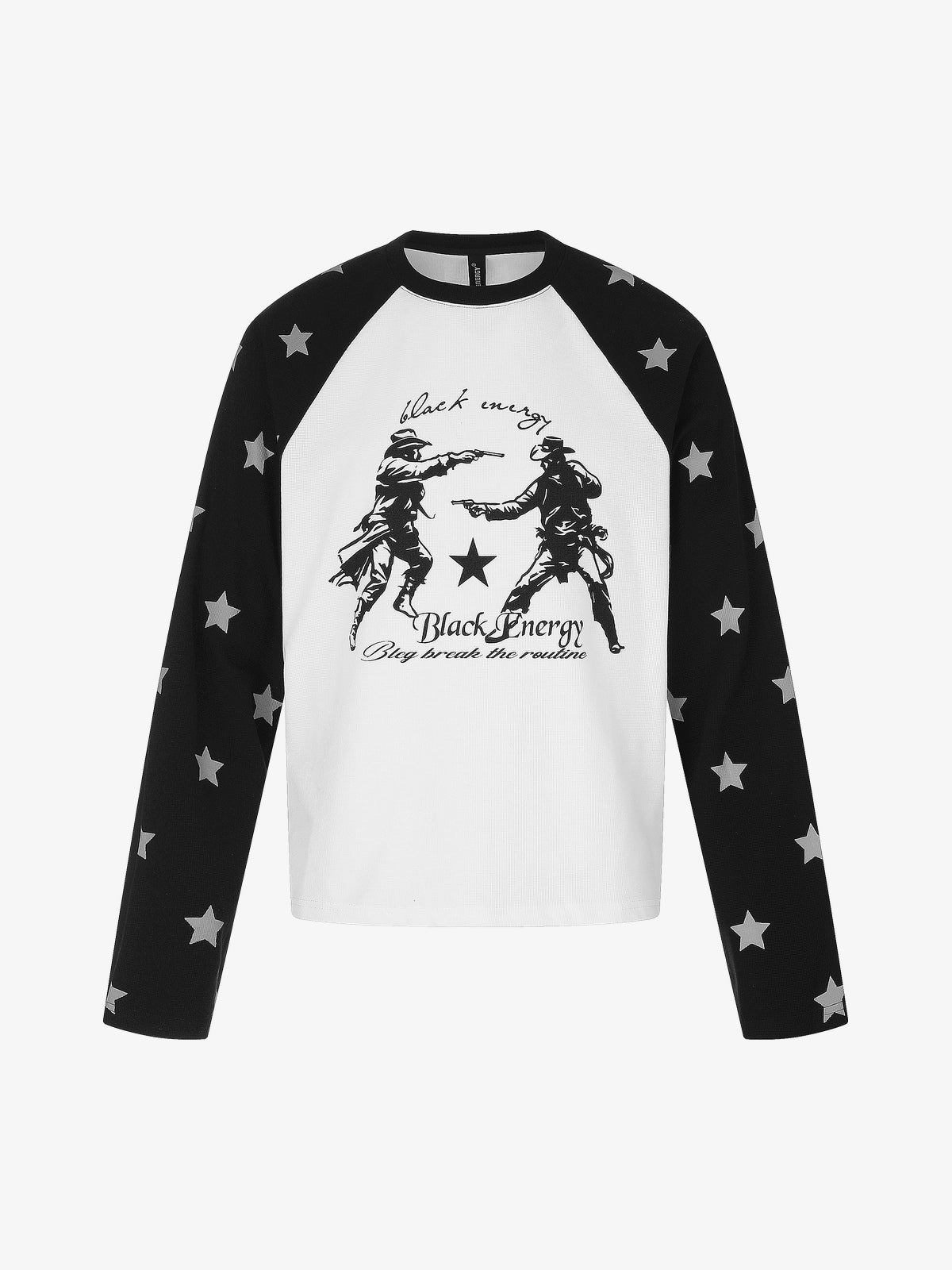 BLACK ENERGY STAR SLEEVE GRAPHIC SWEATSHIRT; White; front view