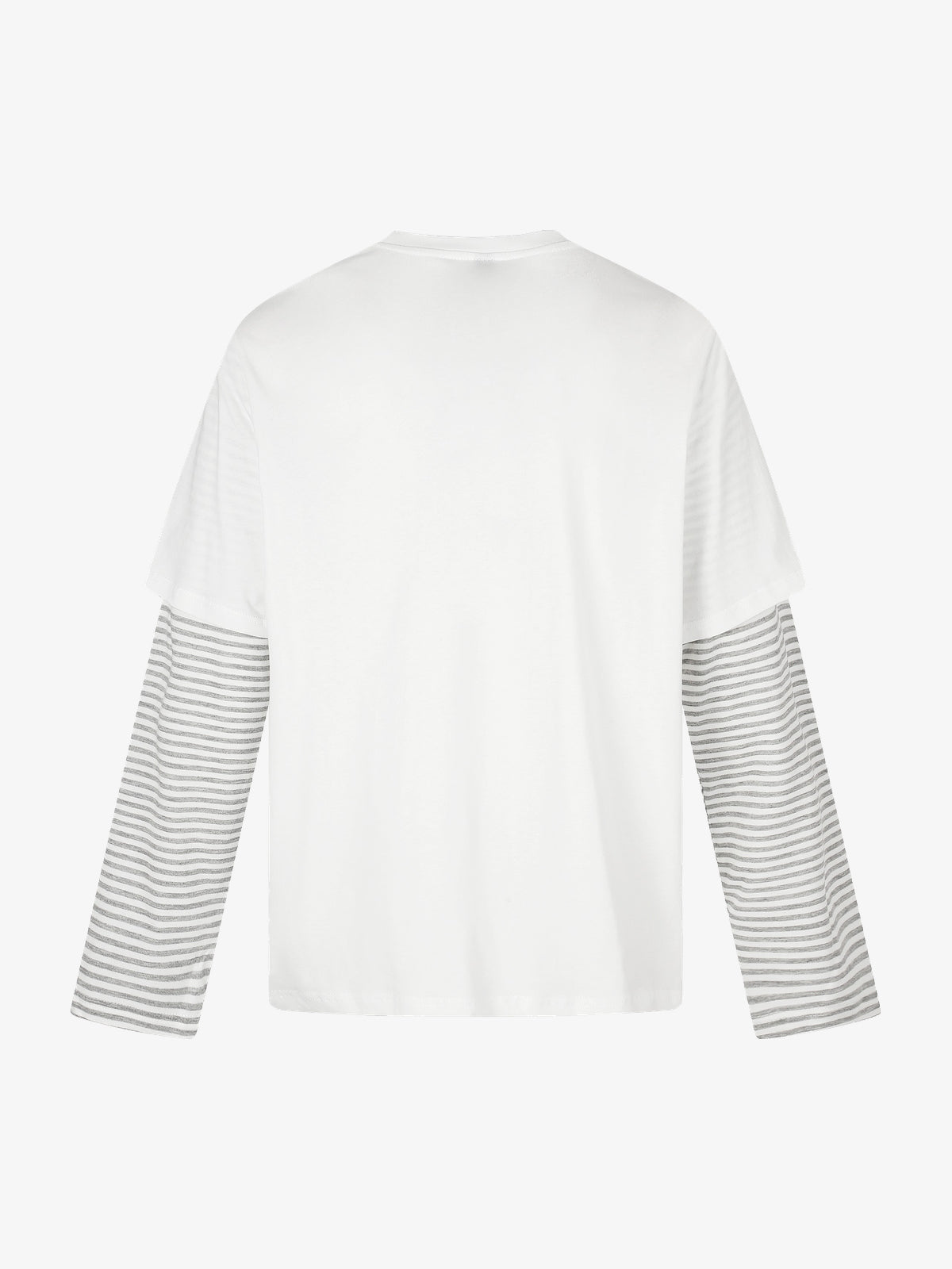 BLACK ENERGY STRIPED LAYERED LETTER SWEATSHIRT; White; back view