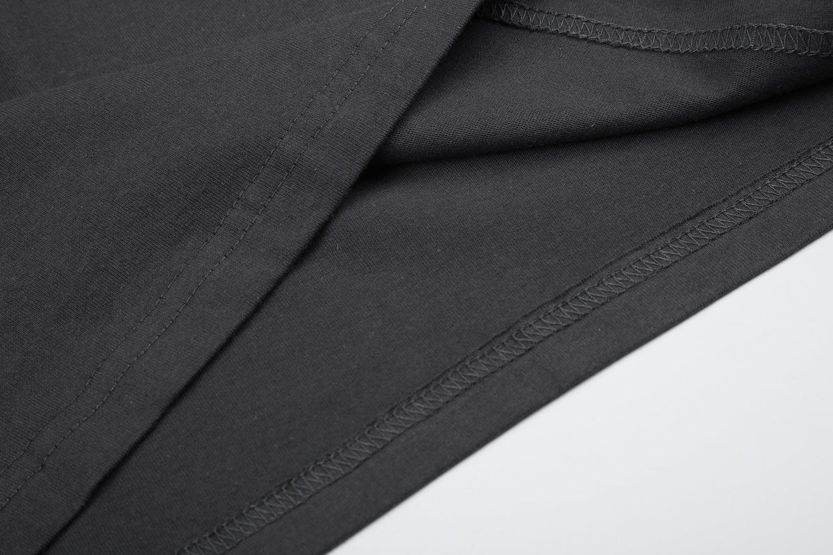 BLACK ENERGY STAR COLLAGE STRIPE SLEEVE SWEATSHIRT; Dark Gray; garment construction detail