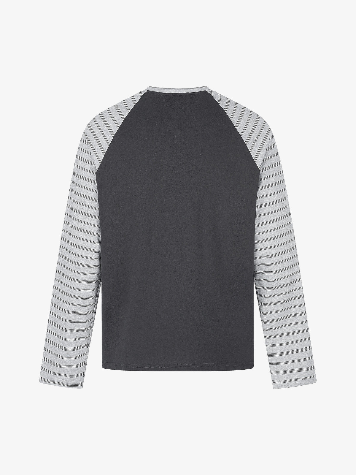 BLACK ENERGY STAR COLLAGE STRIPE SLEEVE SWEATSHIRT; Dark Gray; back view