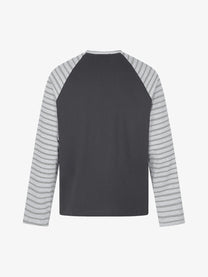 BLACK ENERGY STAR COLLAGE STRIPE SLEEVE SWEATSHIRT; Dark Gray; back view