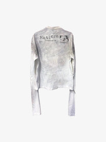 DETW WASHED PORTRAIT COLLAGE SWEATSHIRT; White; back view