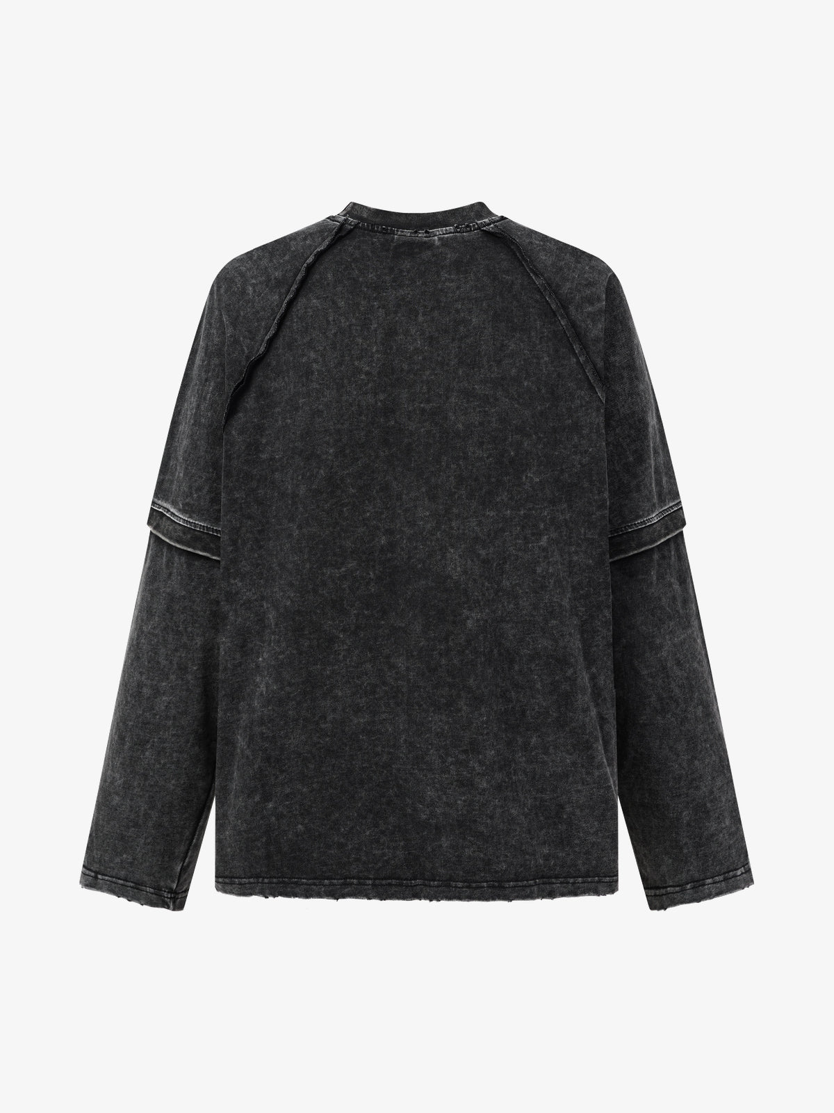 EXTREME CAUSE WASHED RAGLAN SEAM SWEATSHIRT; Black; back view