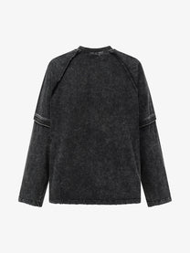 EXTREME CAUSE WASHED RAGLAN SEAM SWEATSHIRT; Black; back view