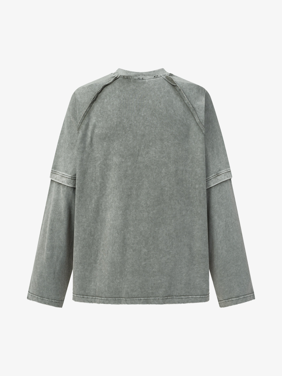EXTREME CAUSE WASHED RAGLAN SEAM SWEATSHIRT; Gray; back view