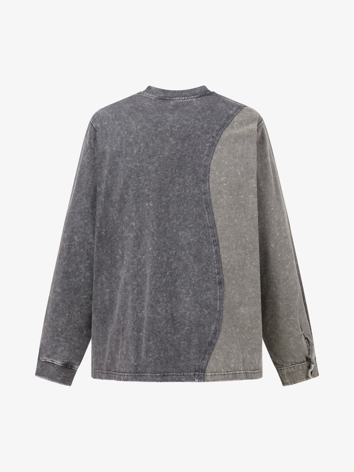 EXTREME CAUSE TWO TONE PATCHWORK SWEATSHIRT; Gray; back view
