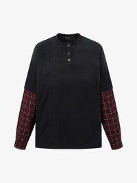 EXTREME CAUSE | HENLEY CHECK CUFF SWEATSHIRT