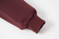 EXTREME CAUSE SNAP COLLAR WASHED SWEATSHIRT; Red; garment construction detail