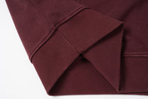 EXTREME CAUSE SNAP COLLAR WASHED SWEATSHIRT; Red; garment construction detail