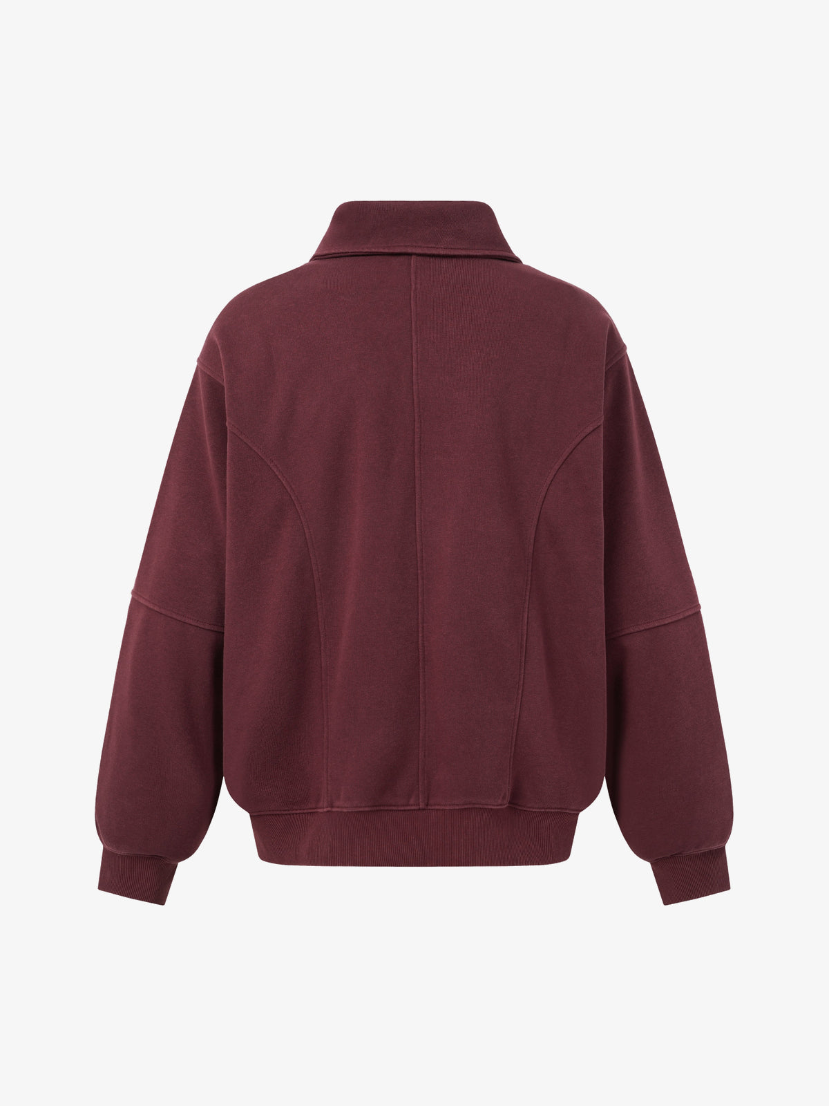 EXTREME CAUSE SNAP COLLAR WASHED SWEATSHIRT; Red; back view