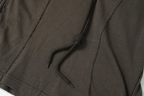 EXTREME CAUSE WASHED DRAWSTRING SEAM SWEATSHIRT; Brown; garment construction detail