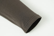 EXTREME CAUSE WASHED DRAWSTRING SEAM SWEATSHIRT; Brown; garment construction detail