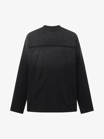 EXTREME CAUSE WASHED DRAWSTRING SEAM SWEATSHIRT; Black; back view