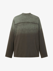 EXTREME CAUSE WASHED DRAWSTRING SEAM SWEATSHIRT; Brown; back view