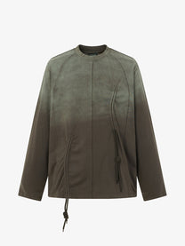 EXTREME CAUSE WASHED DRAWSTRING SEAM SWEATSHIRT; Brown; front view