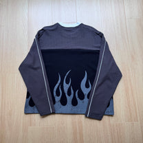 GLFS FLAME 87 GRAPHIC SWEATSHIRT; Black; back view in a styled setting