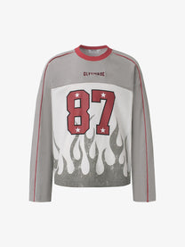 GLFS FLAME 87 GRAPHIC SWEATSHIRT; Light Gray; front view