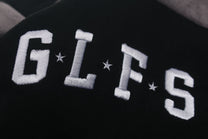 GLFS DIFFERENT LETTER GRAPHIC SWEATSHIRT; Black; design detail