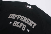 GLFS DIFFERENT LETTER GRAPHIC SWEATSHIRT; Black; design detail