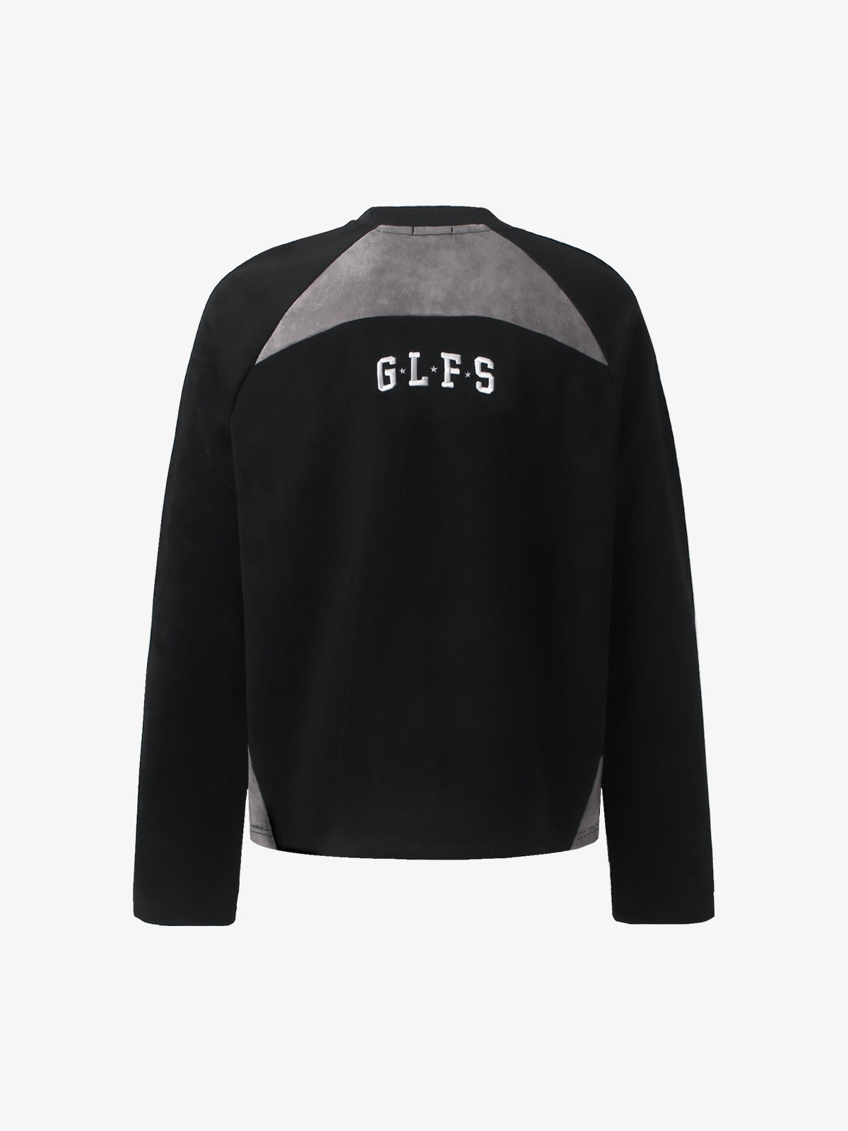 GLFS DIFFERENT LETTER GRAPHIC SWEATSHIRT; Black; back view
