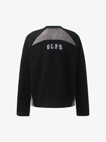GLFS DIFFERENT LETTER GRAPHIC SWEATSHIRT; Black; back view