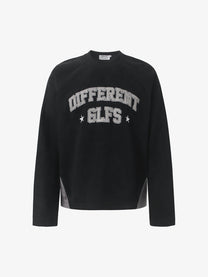 GLFS DIFFERENT LETTER GRAPHIC SWEATSHIRT; Black; front view