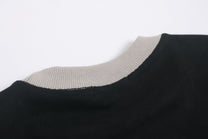 GLFS CONTRAST STRIPE RAGLAN SWEATSHIRT; Black; garment construction detail