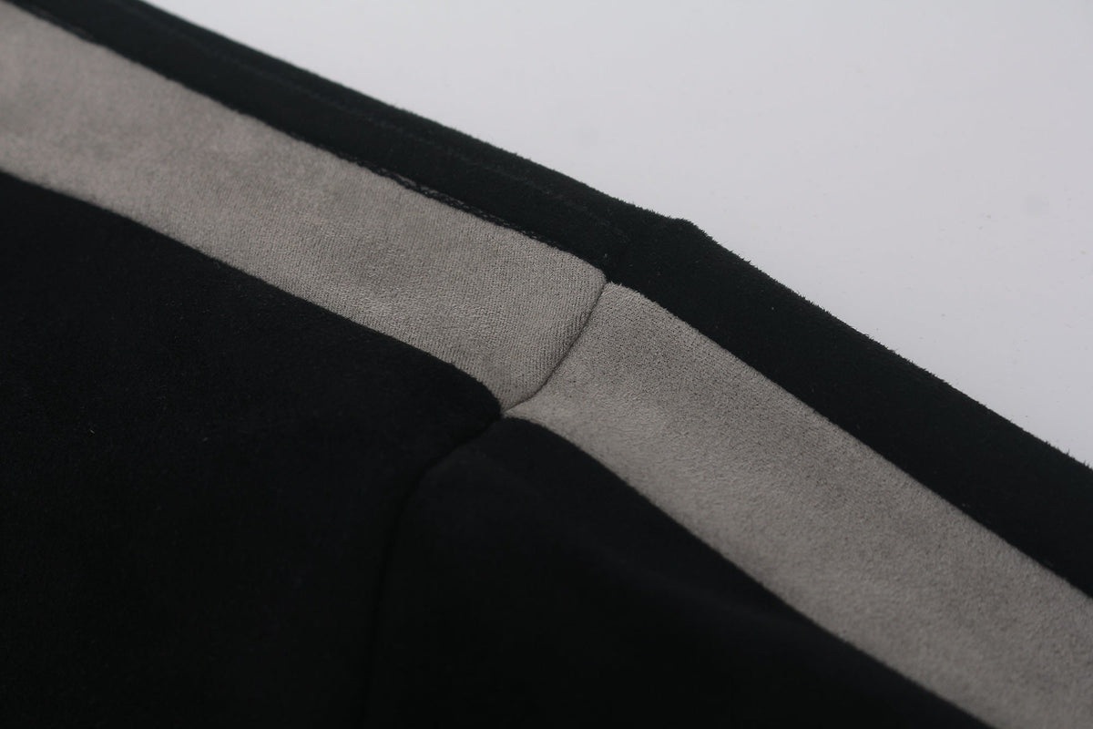 GLFS CONTRAST STRIPE RAGLAN SWEATSHIRT; Black; garment construction detail