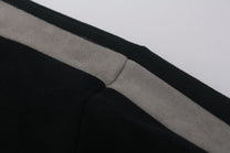 GLFS CONTRAST STRIPE RAGLAN SWEATSHIRT; Black; garment construction detail
