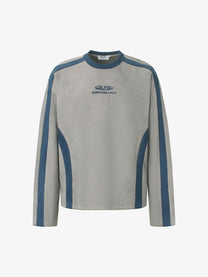 GLFS CONTRAST STRIPE RAGLAN SWEATSHIRT; Gray; front view