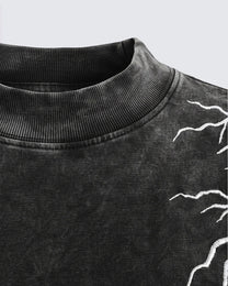 GUO WEAR LIGHTNING SHOULDER LAYERED SWEATSHIRT; Black; garment construction detail