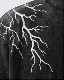 GUO WEAR LIGHTNING SHOULDER LAYERED SWEATSHIRT; Black; design detail