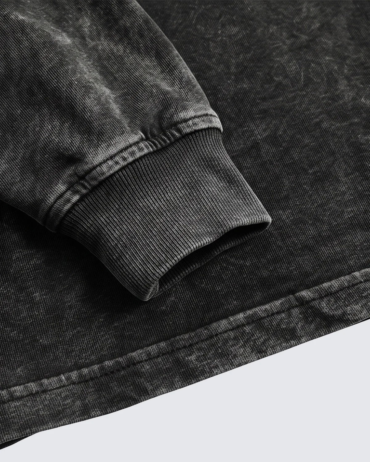 GUO WEAR LIGHTNING SHOULDER LAYERED SWEATSHIRT; Black; garment construction detail