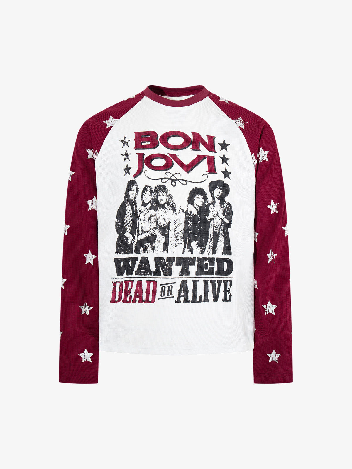 MCCNN BAND POSTER STAR SLEEVE SWEATSHIRT; Red; front view