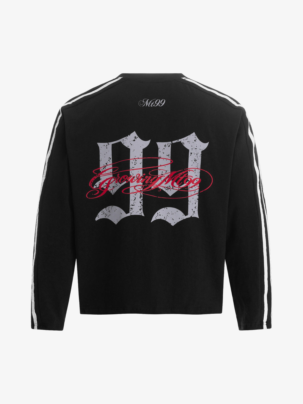 MT99 NUMBER 99 STRIPE SWEATSHIRT; Black; back view