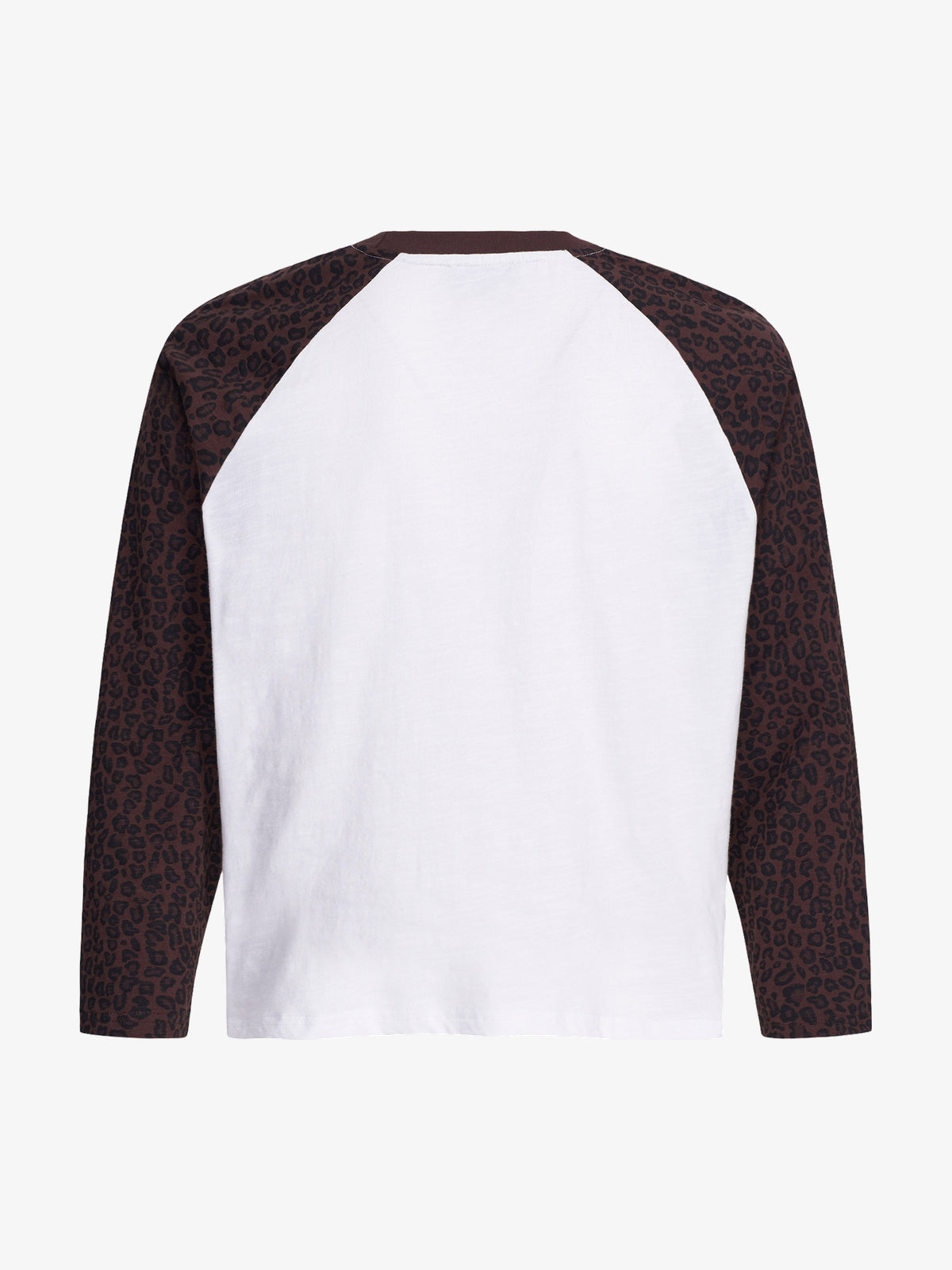 MT99 LEOPARD PANEL RAGLAN SWEATSHIRT; White; back view