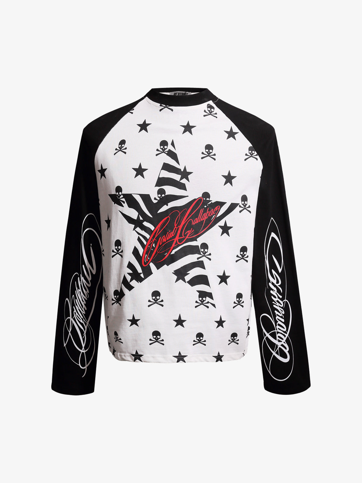 REHTRELT STRIPED STAR RAGLAN SWEATSHIRT; Black; front view