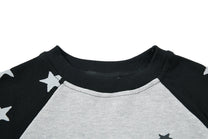 SKATE PARK RAGLAN STAR GRAPHIC SWEATSHIRT; Gray; garment construction detail