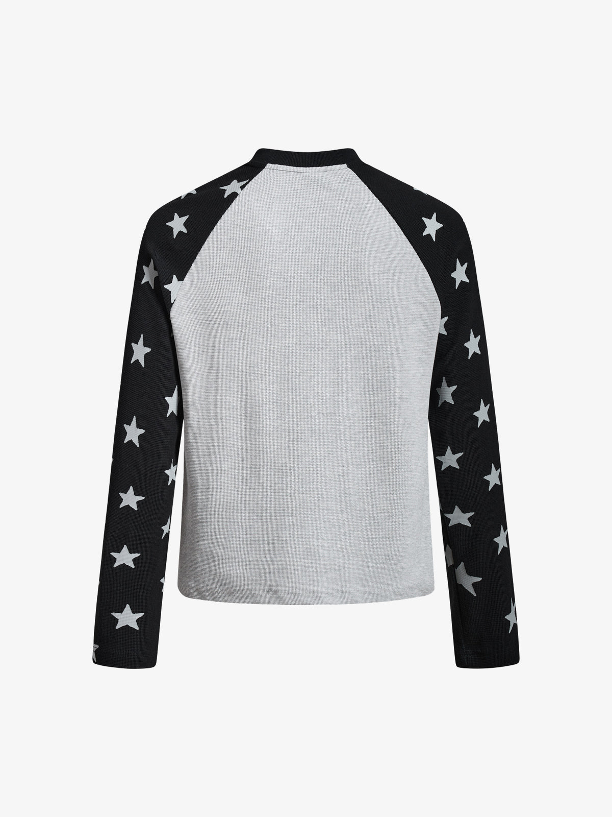 SKATE PARK RAGLAN STAR GRAPHIC SWEATSHIRT; Gray; back view